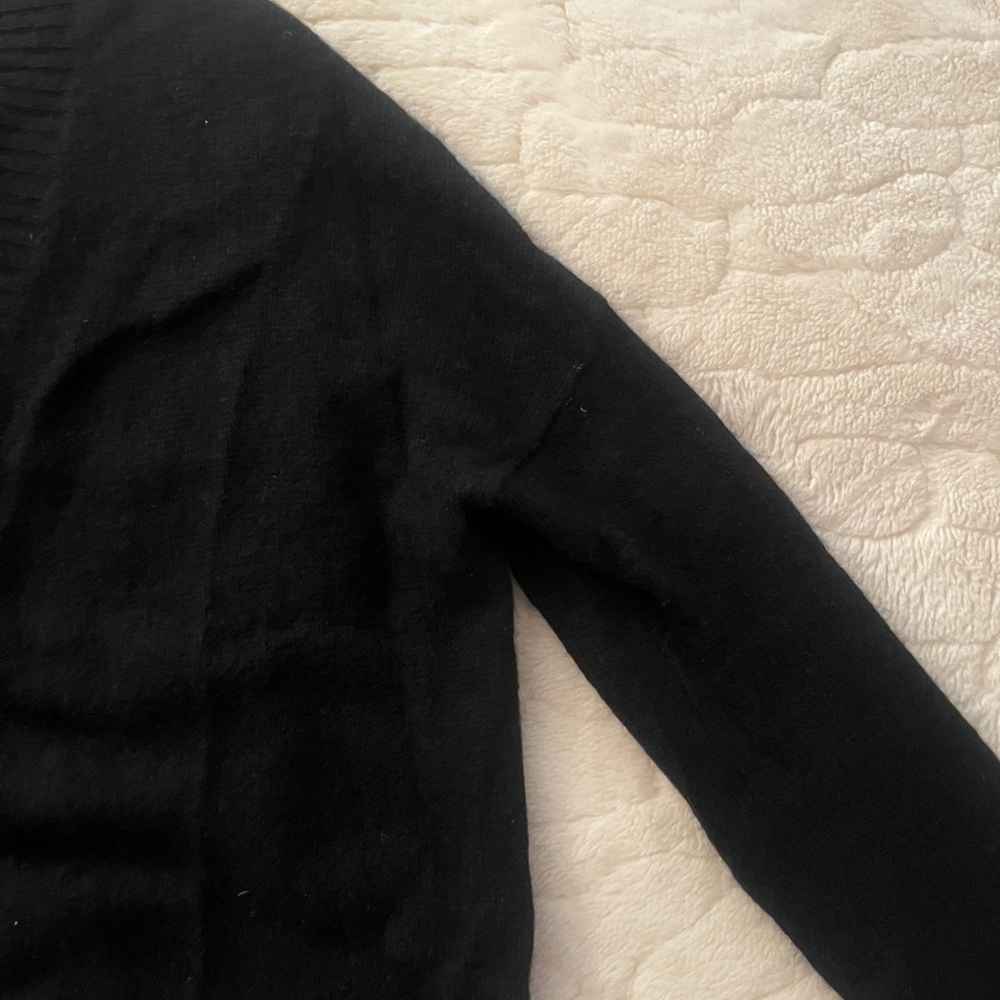 Skull Cashmere Black LIng Sleeve Cashmere CardiganEmbroidered Skull on Back XS - Picture 7 of 8